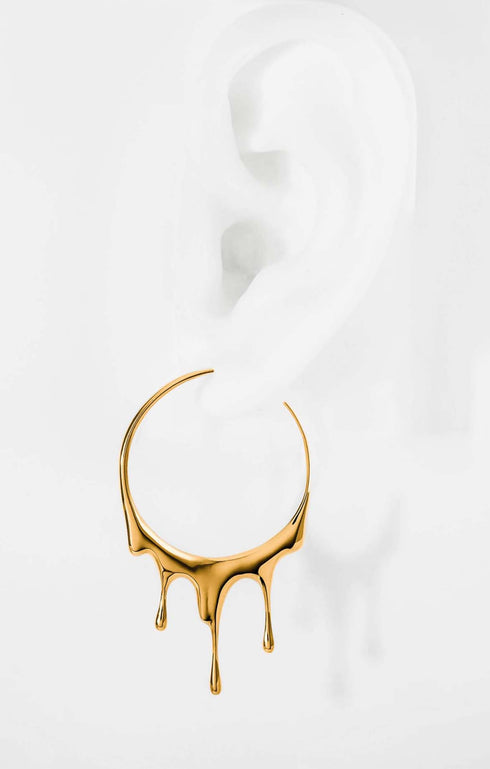Dripping Effect Hoop Earrings